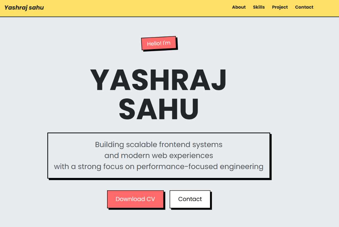 Personal portfolio homepage